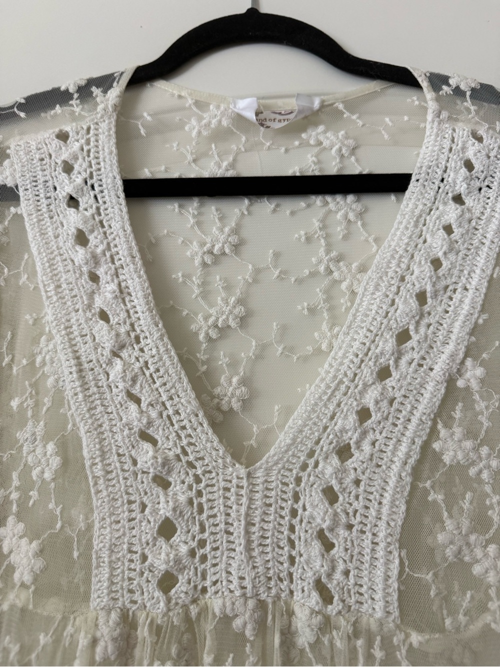 Band of Gypsies Ivory Crochet Lace Maxi Dress - Picture 3 of 6
